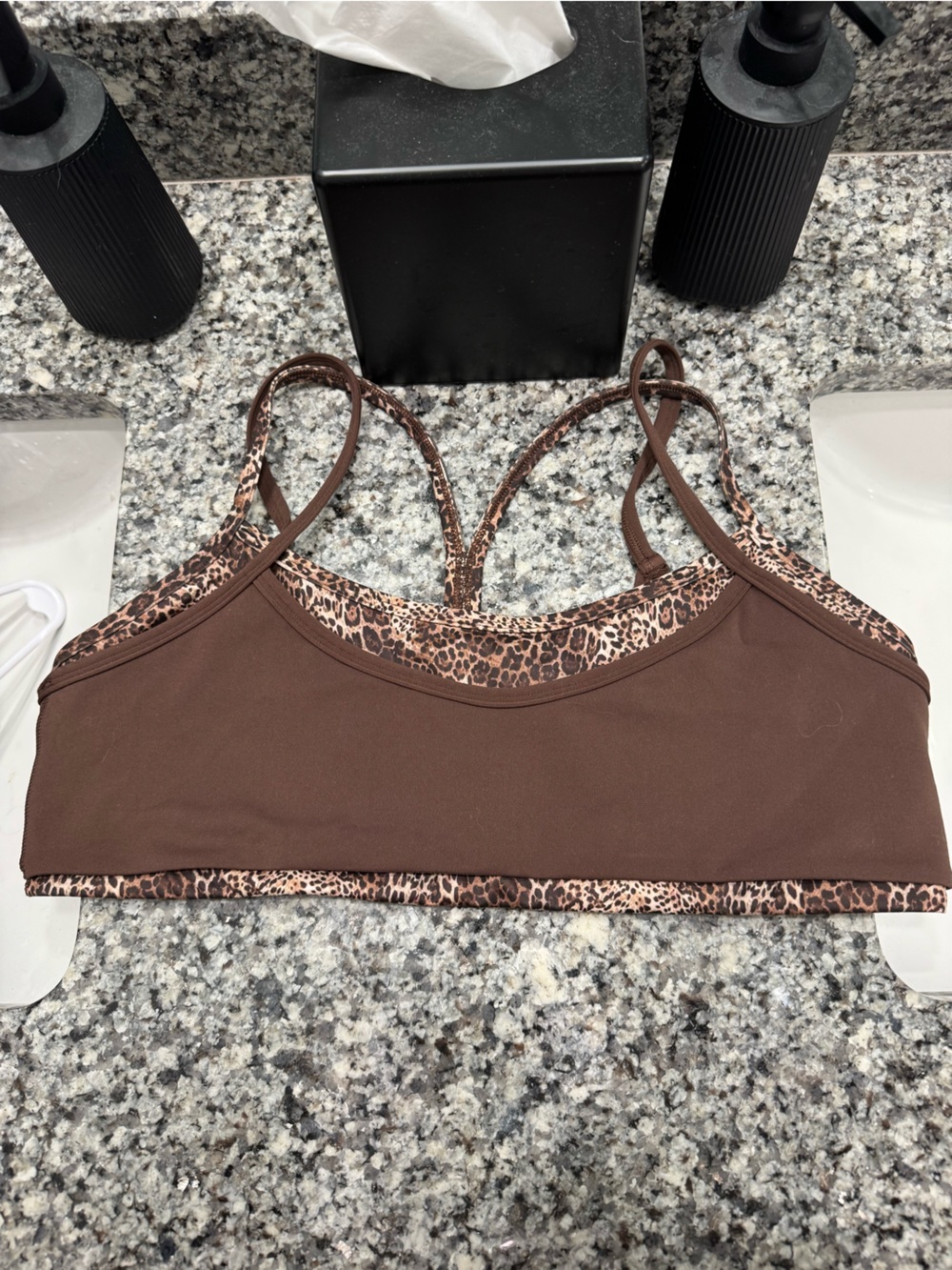 Double layer sporty scoop bra -Liasion